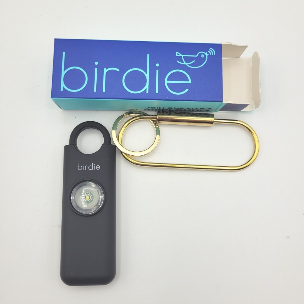 Birdie Personal Safety Alarm Women OS Charcoal Black 130dB Siren Strobe Light